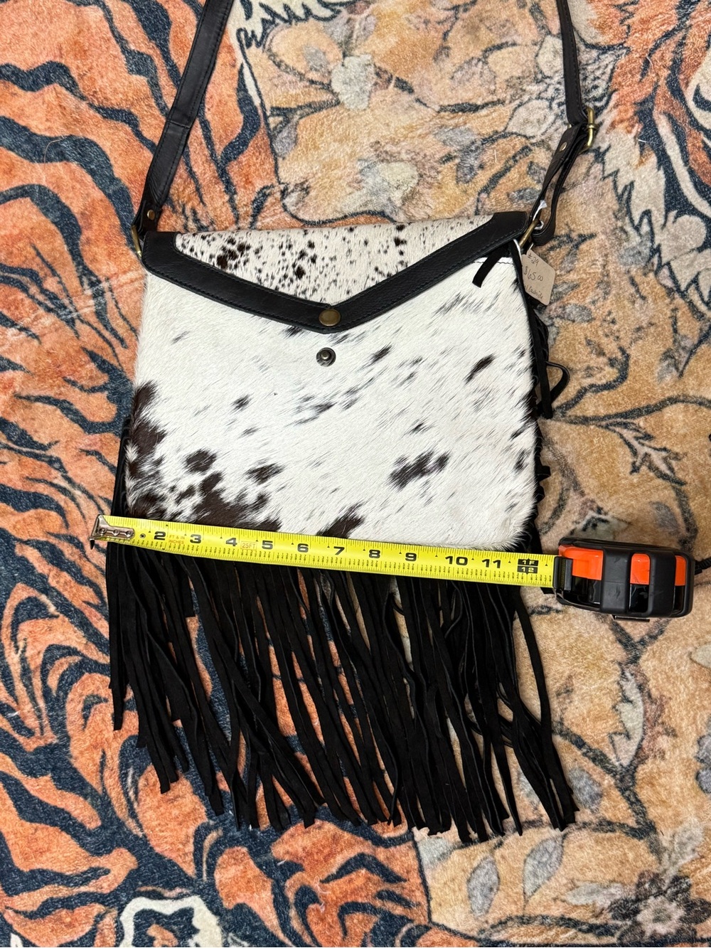 Genuine leather Cowhide w/hair. Fringe Cowhide Crossbody Bag. - Picture 12 of 13